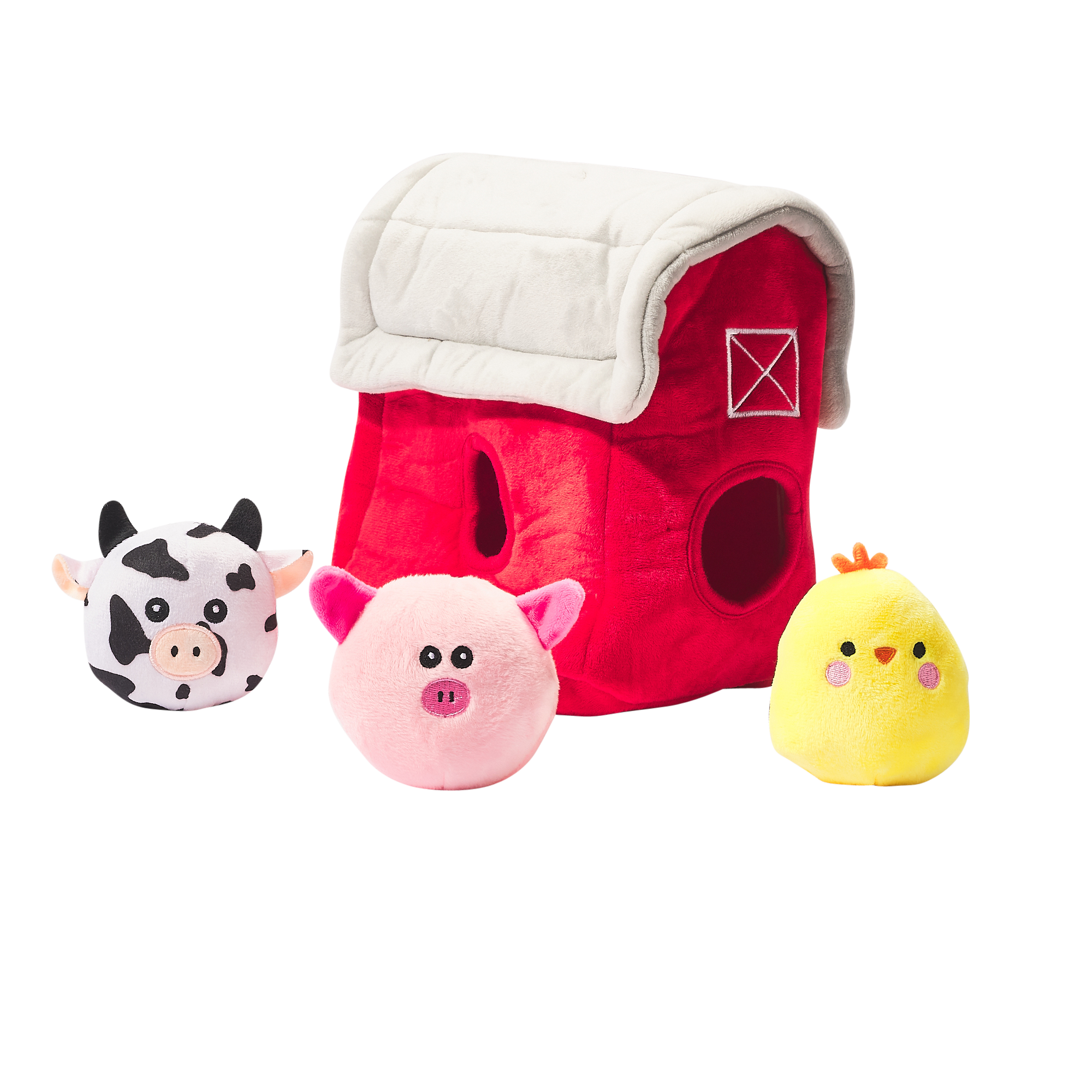 Main St. Pet™ 4-Pc Barn & Farm Animals Hide & Seek Plush Dog Toy
