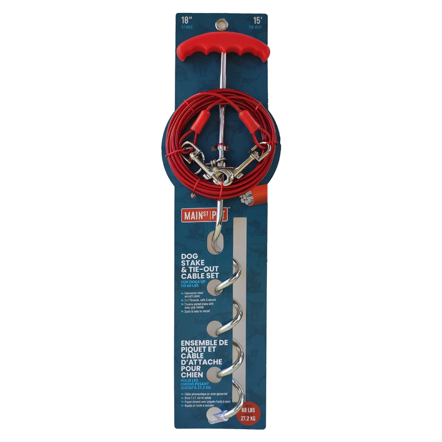 Main St. Pet™ 18" Dog Stake & 15 Ft. Tie-Out Cable Set